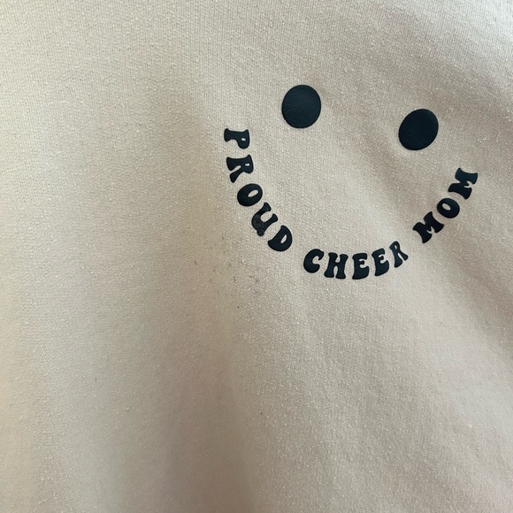 Beige Hoodie with Cheer Mom Print - Picture 2 of 4
